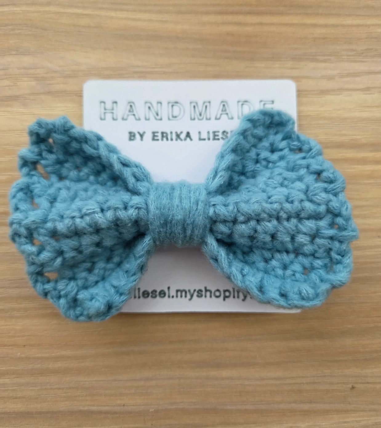 Crochet Bow Hair Tie - Handmade by Erika Liesel