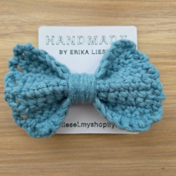 Crochet Bow Hair Tie - Handmade by Erika Liesel