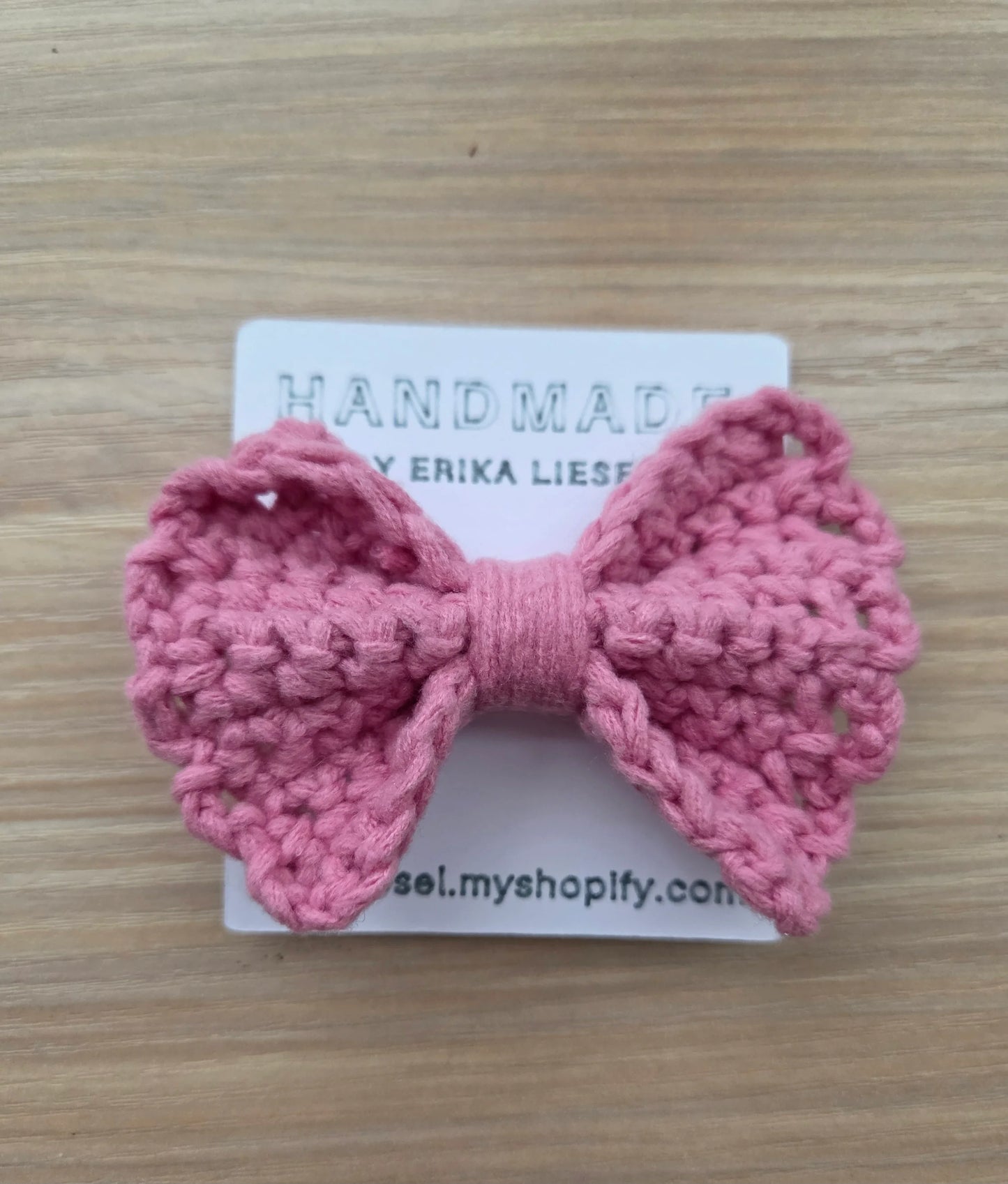 Crochet Bow Hair Tie - Handmade by Erika Liesel