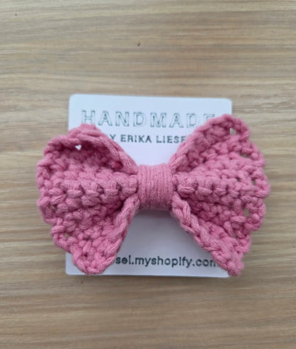 Crochet Bow Hair Tie - Handmade by Erika Liesel