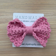 Crochet Bow Hair Tie - Handmade by Erika Liesel