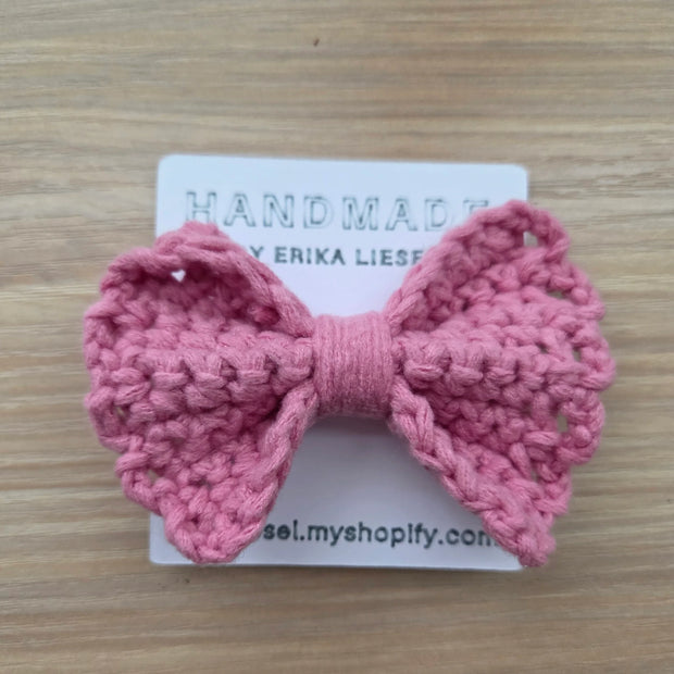Crochet Bow Hair Tie - Handmade by Erika Liesel