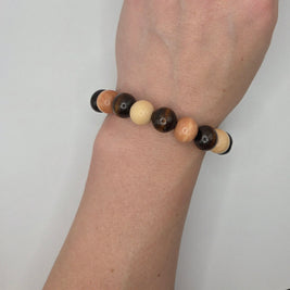 Natural Tricolor Wood Bracelet (10mm)