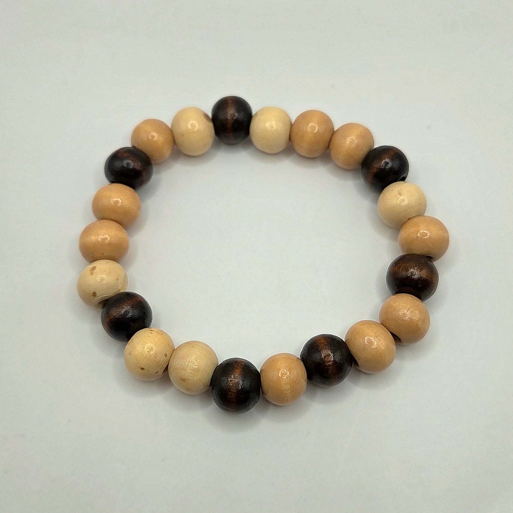 Natural Tricolor Wood Bracelet (8mm)