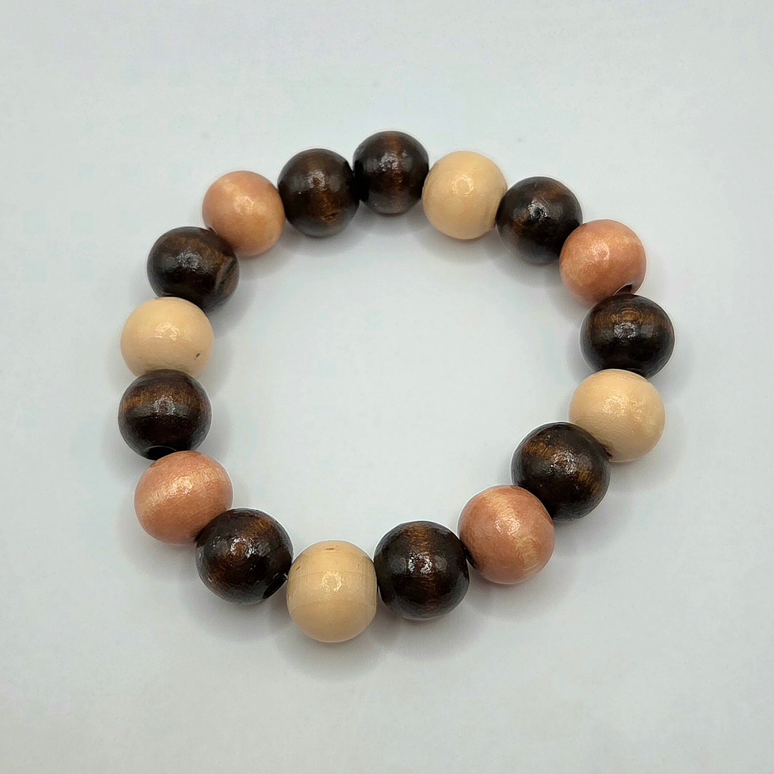 Natural Tricolor Wood Bracelet (10mm)