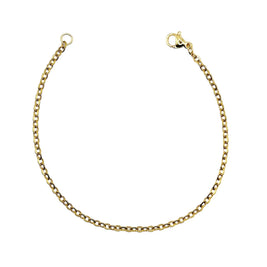 A delicate gold chain bracelet with a lobster clasp, displayed on a clean white background.