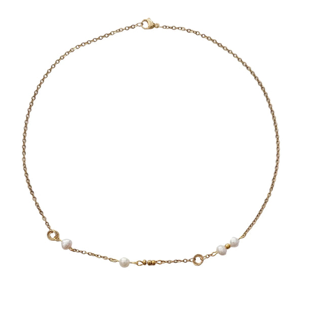 Heidi Rose | 18" Handmade Gold Pearl Necklace