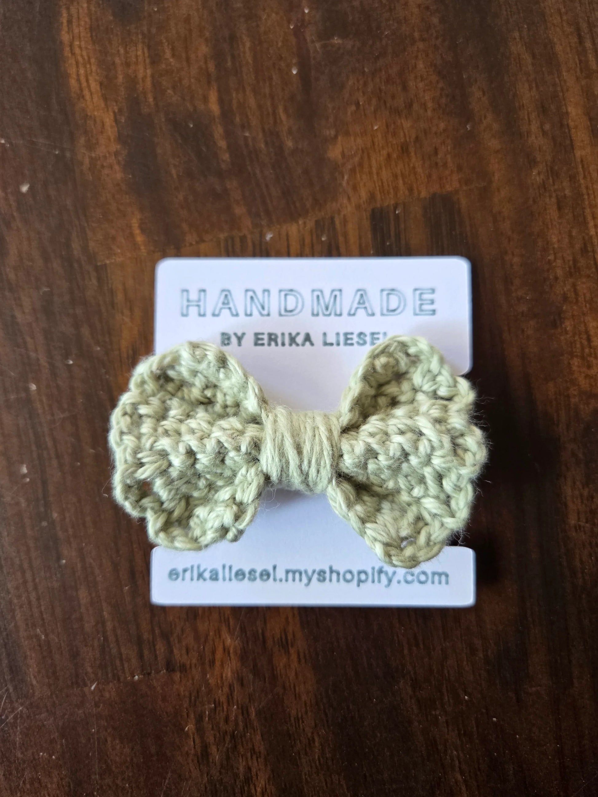 Crochet Bow Hair Tie - Handmade by Erika Liesel