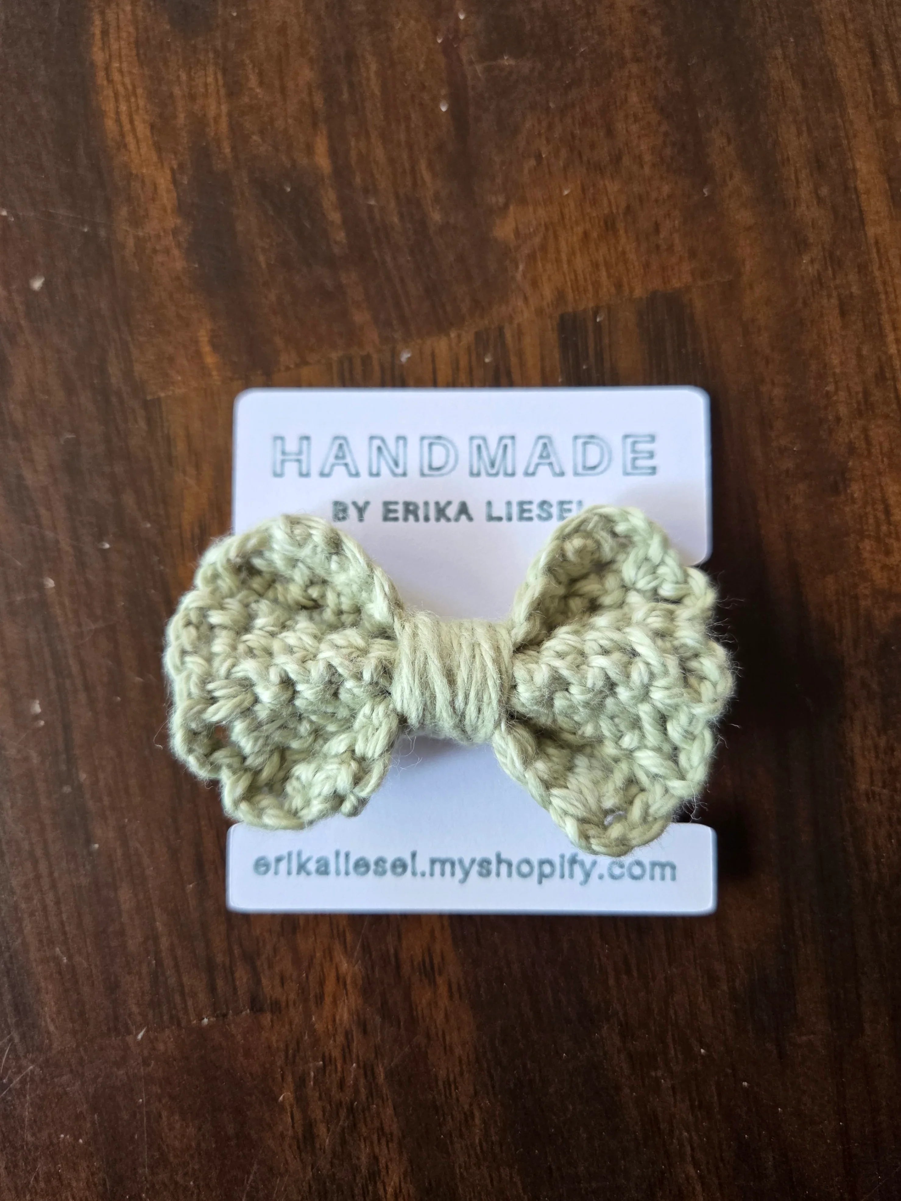 Crochet Bow Hair Tie - Handmade by Erika Liesel