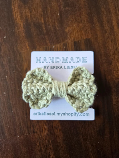 Crochet Bow Hair Tie - Handmade by Erika Liesel
