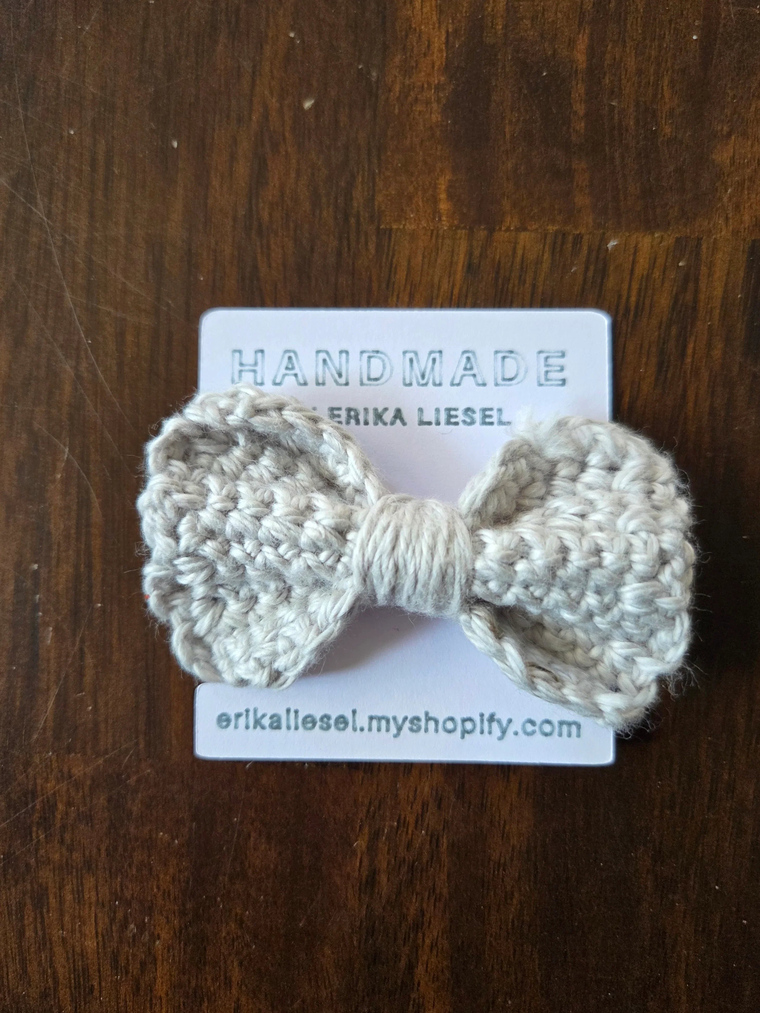 Crochet Bow Hair Tie - Handmade by Erika Liesel