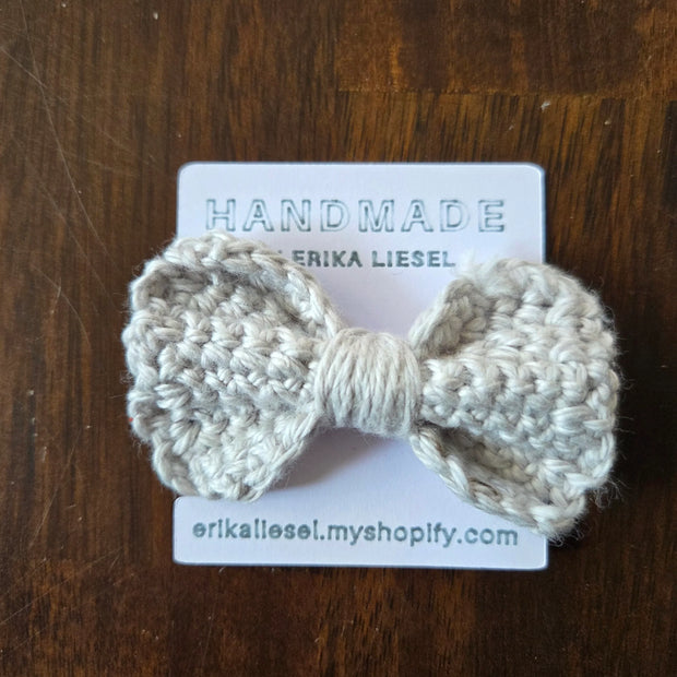 Crochet Bow Hair Tie - Handmade by Erika Liesel