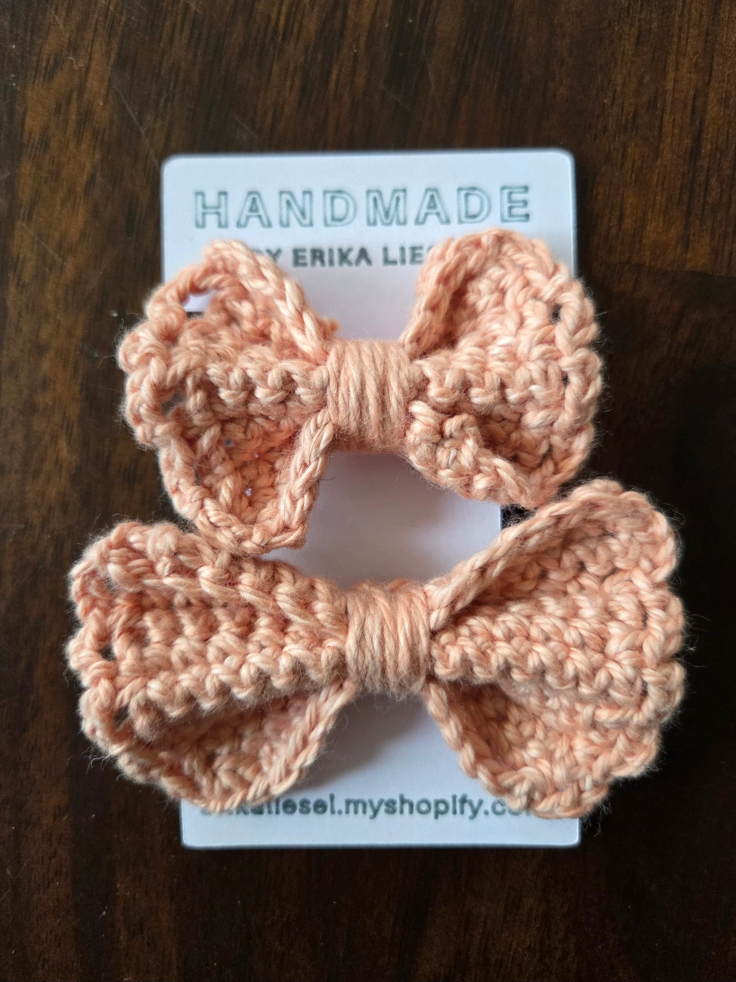 The Mini and Me - Crochet Bow Set - Handmade by Erika Liesel