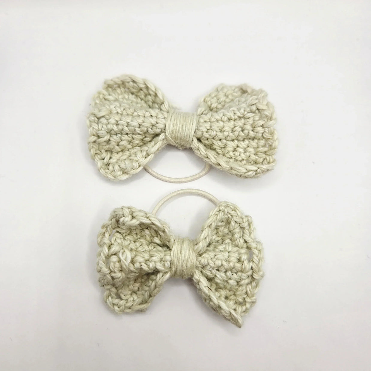 Handmade crochet bow hair ties, cozy and creative accessories for everyday comfort