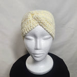 Cream crochet turban hat, handmade cozy headwear for comfort and style