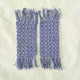 Handmade crochet bookmarks in soft lavender with fringe, perfect cozy gifts for readers