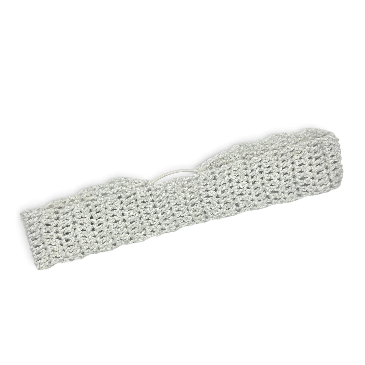 Handmade crochet headband in soft gray, cozy and stretchy for everyday comfort