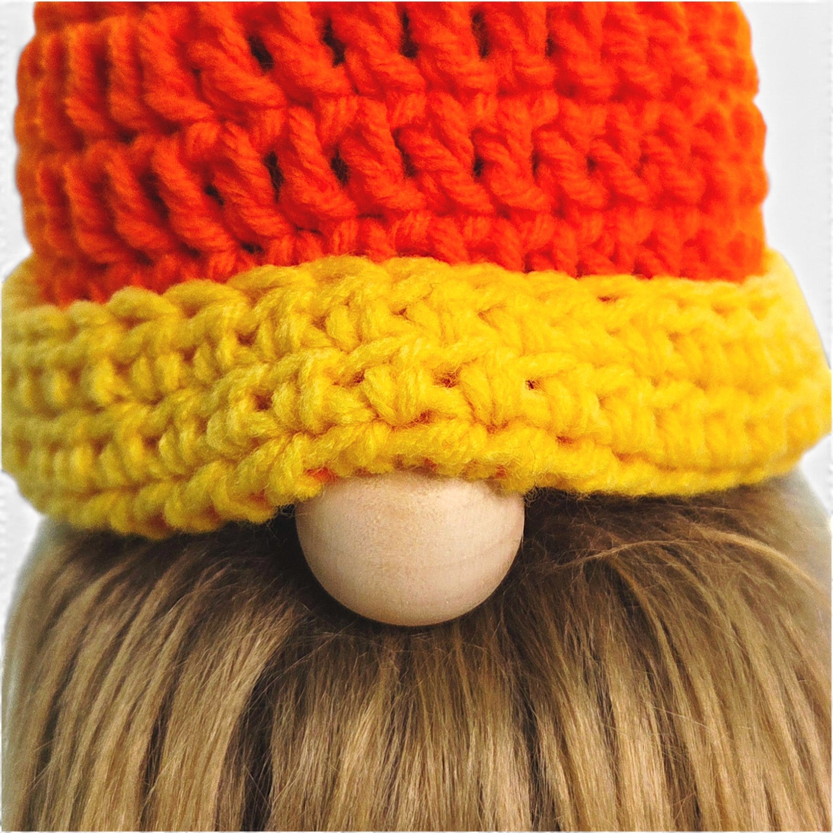 Candy Corn Crochet Gnome Hat + Pumpkin