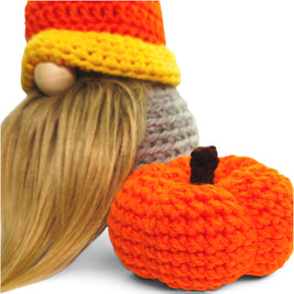 Candy Corn Crochet Gnome Hat + Pumpkin
