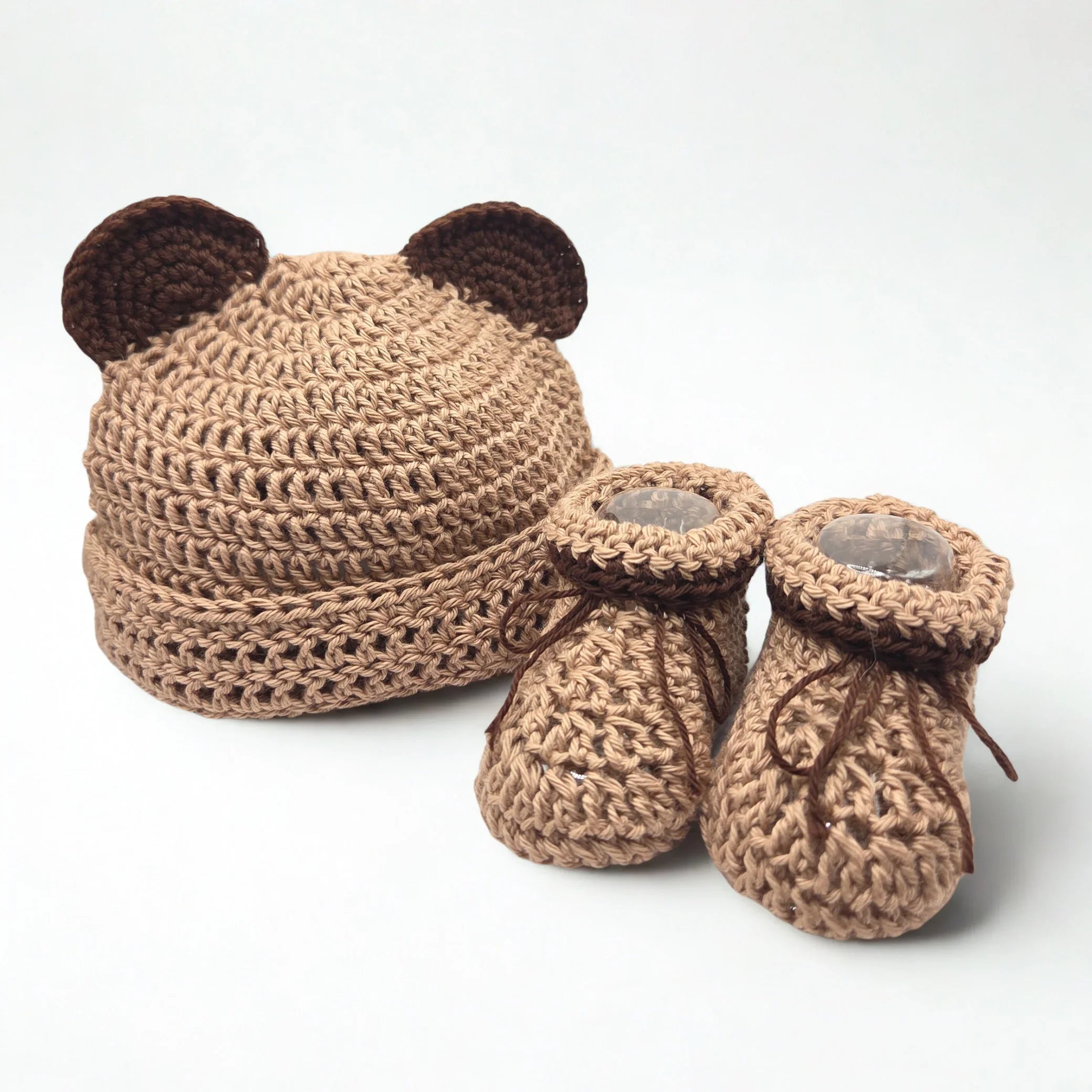 Baby Bear Beanie & Booties Set (0–3 Months)