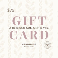 $75 handmade gift card by Erika Liesel, perfect for cozy crochet gifts and thoughtful presents