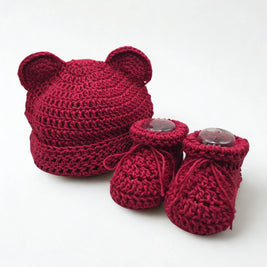 Baby Bear Beanie & Booties Set (0–3 Months)