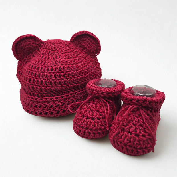 Baby Bear Beanie & Booties Set (0–3 Months)