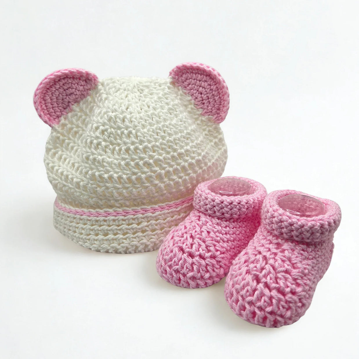 Baby Bear Beanie & Booties Set (0–3 Months)