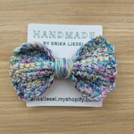 Crochet Bow Hair Tie - Handmade by Erika Liesel