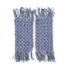 Handmade by Erika Liesel set of two periwinkle blue crocheted cotton mug rugs with decorative fringe ends