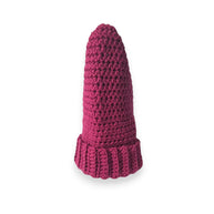 Handmade crochet beanie in deep burgundy with ribbed brim, cozy winter hat for everyday comfort