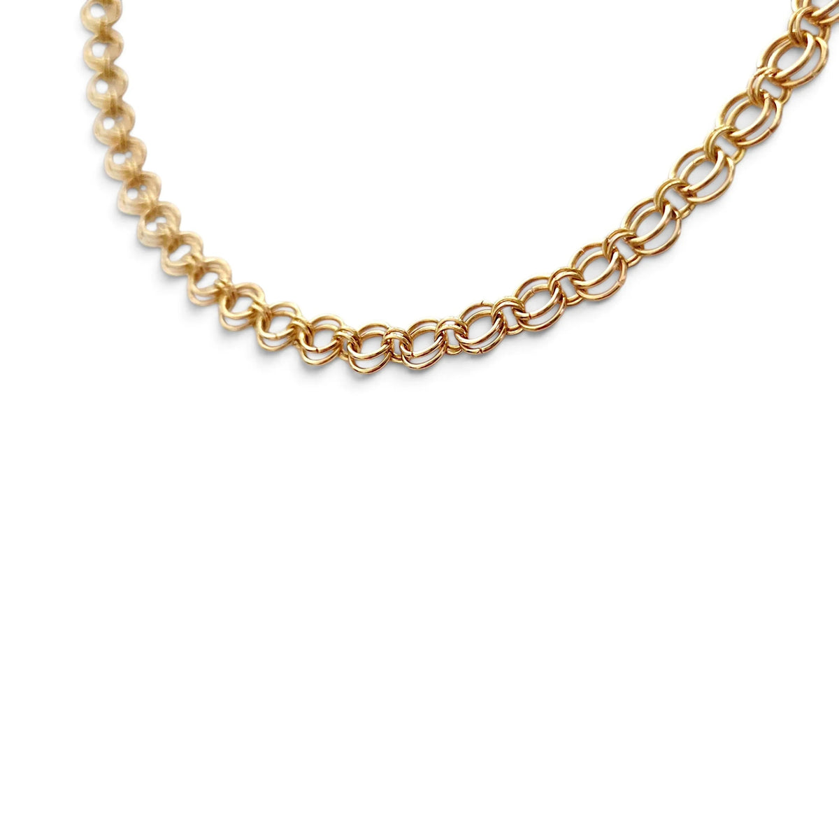 Handmade by Erika Liesel 16-inch gold-tone stainless steel chain choker necklace with a detachable heart charm