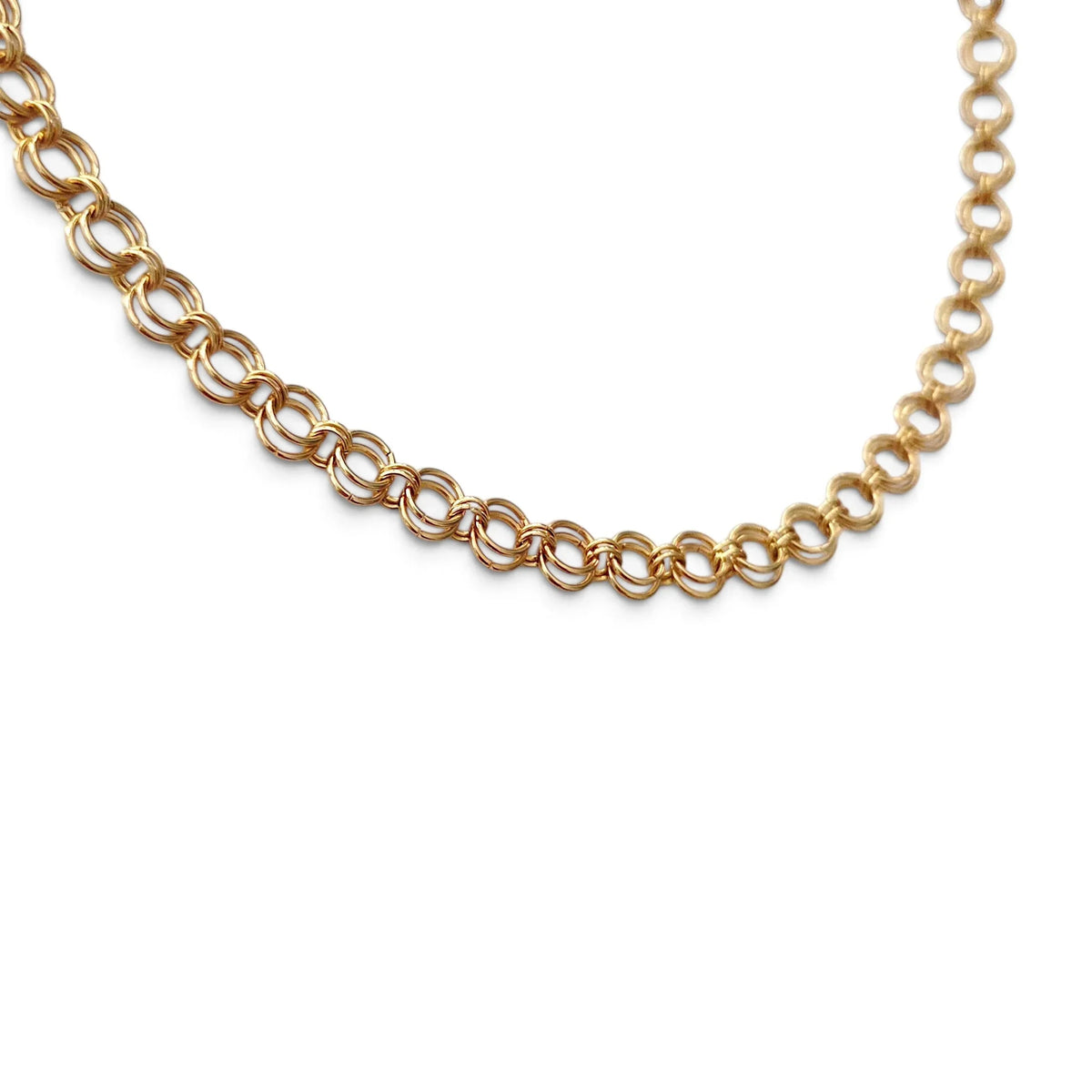 Handmade by Erika Liesel 16-inch gold-tone stainless steel chain choker necklace with an optional heart charm.