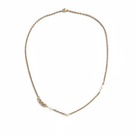 Handmade by Erika Liesel 18-inch gold-tone chain necklace with delicate crystal glass accents and lobster clasp.
