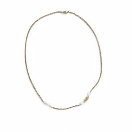 Handmade by Erika Liesel 20-inch gold-tone chain necklace featuring hand-linked crystal glass accents.