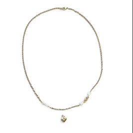 Handmade by Erika Liesel 20-inch gold-tone chain necklace with crystal glass accents and a detachable heart charm.