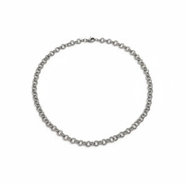 Handmade by Erika Liesel 16-inch silver-tone stainless steel chain choker necklace with a lobster clasp closure.