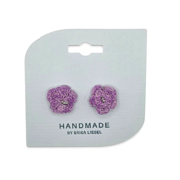 Soft Bloom Crochet Stud Earrings
