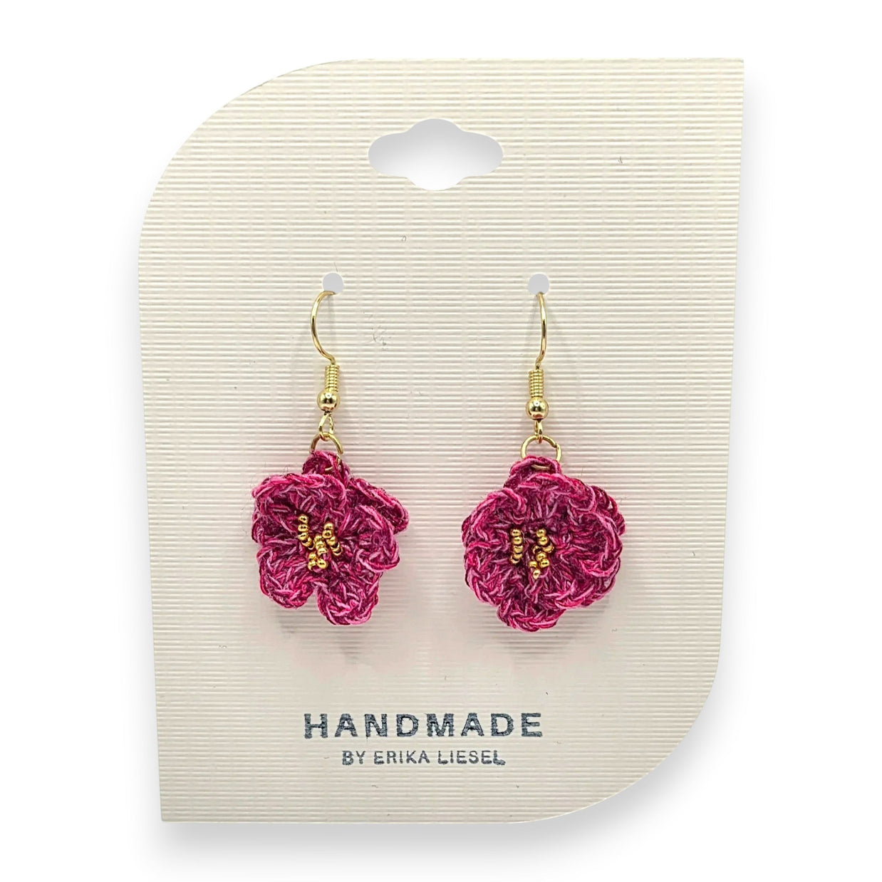Garnet Garden Crochet Earrings