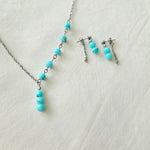 Turquoise Drift Jewelry Set (Sterling Silver Chain)