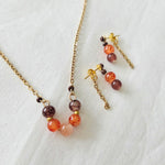 Ember Glow Jewelry Set (Sterling Silver Chain)