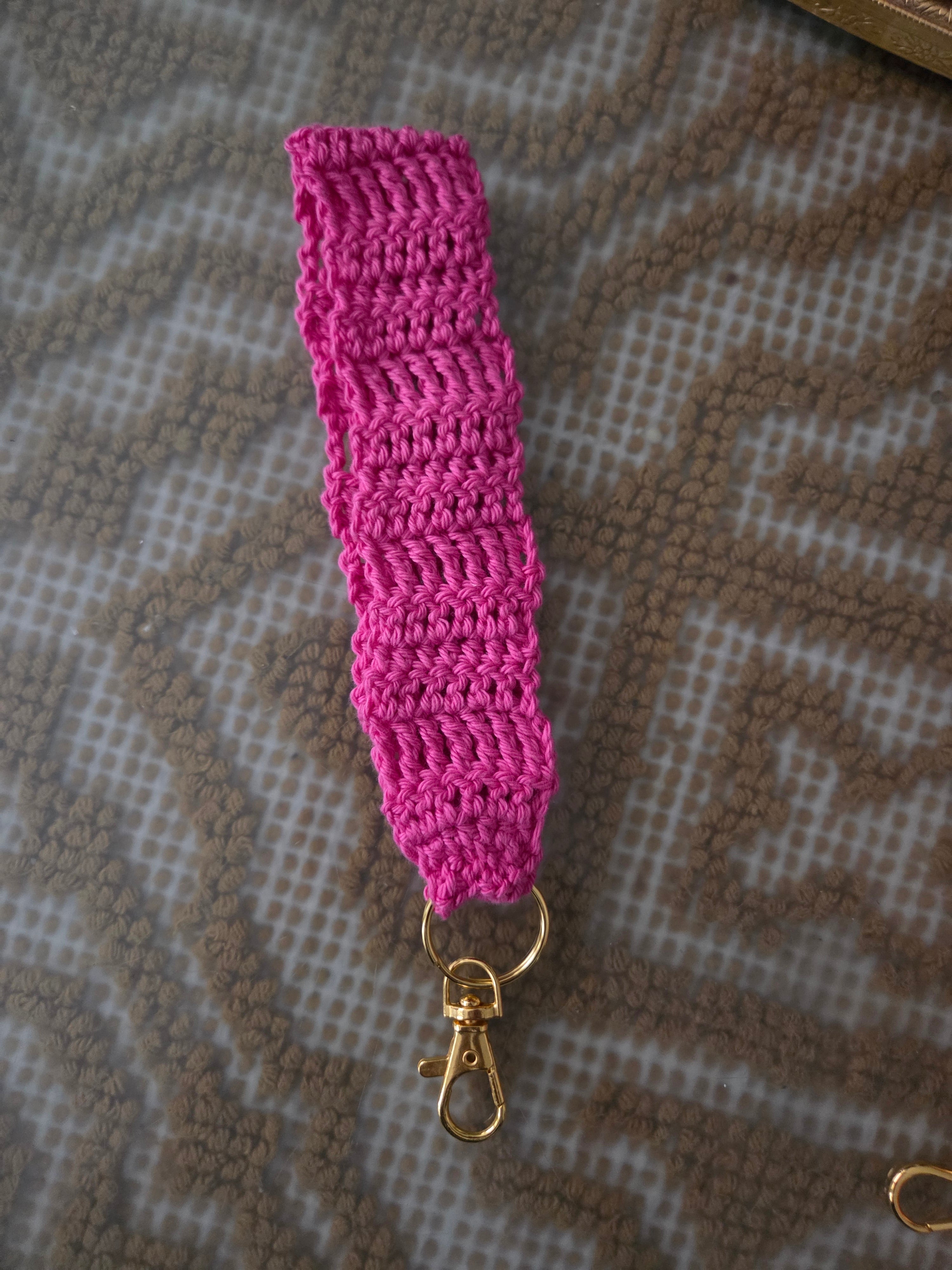 Handmade Crochet Wristlet Keychain