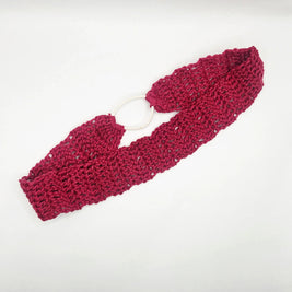Handmade crochet red headband, cozy gift by Erika Liesel