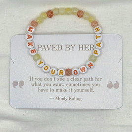 Make Your Own Path beaded bracelet with inspirational quote card, handmade motivational jewelry