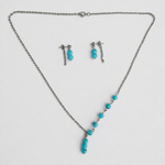 Turquoise Drift Jewelry Set (Sterling Silver Chain)
