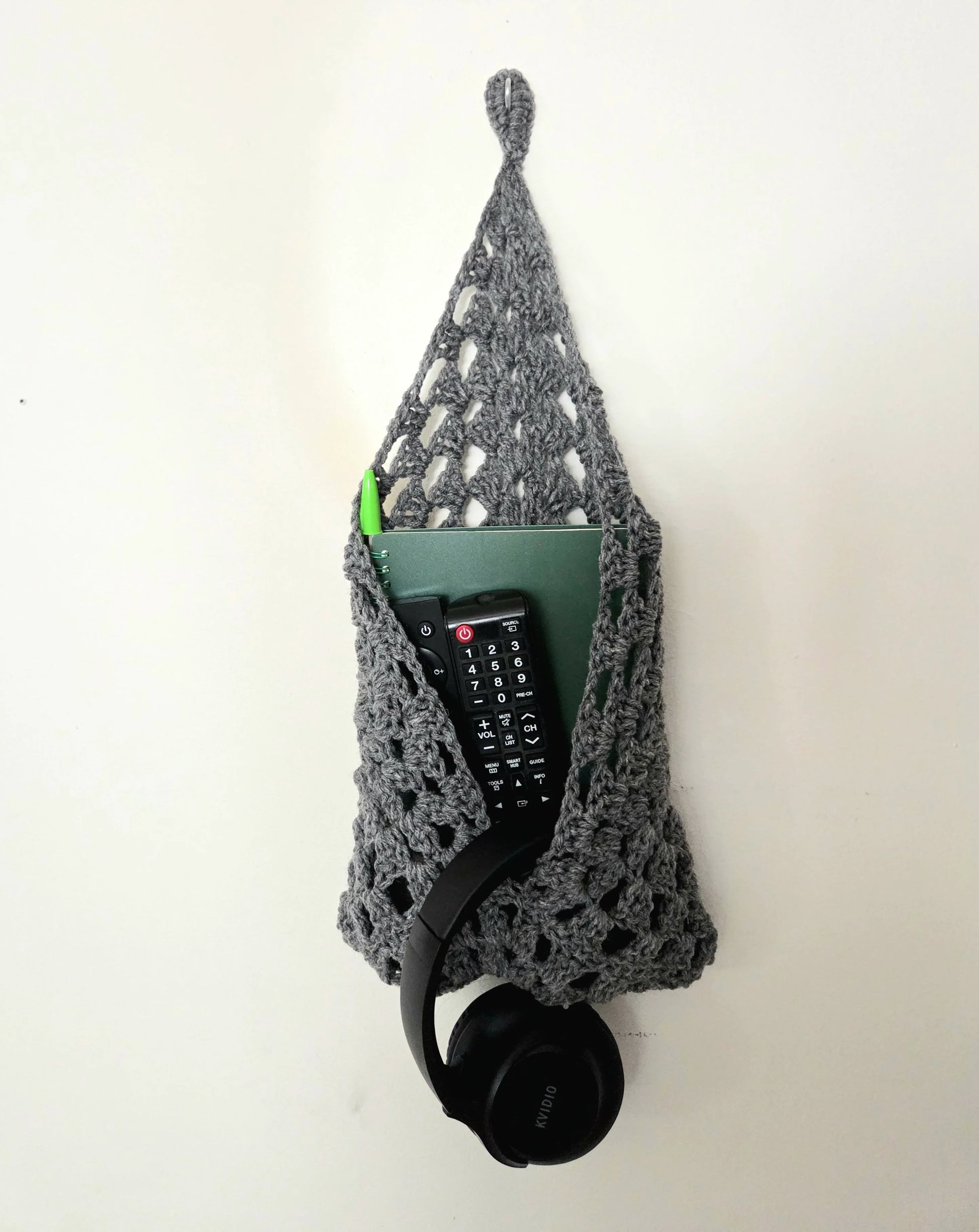 Crochet Wall Pocket Hanger - Handmade by Erika Liesel