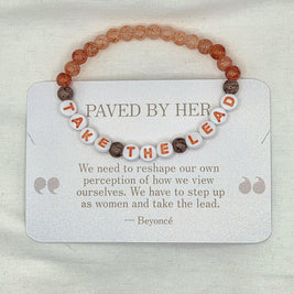 Take the Lead beaded bracelet with inspirational quote card, empowering women's jewelry