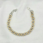 Handmade silver and gold chainmaille bracelet with lobster clasp, artisan jewelry gift